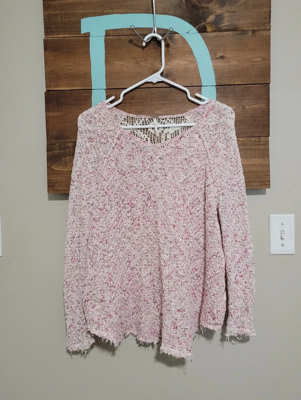 Free People Poppyseed Marbled Cottage Cozy Knit Sweater Medium